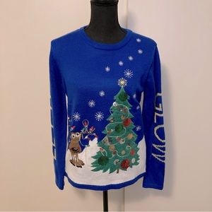 Holiday Time Christmas “Let It Glow”Sweater Size S (4-6)